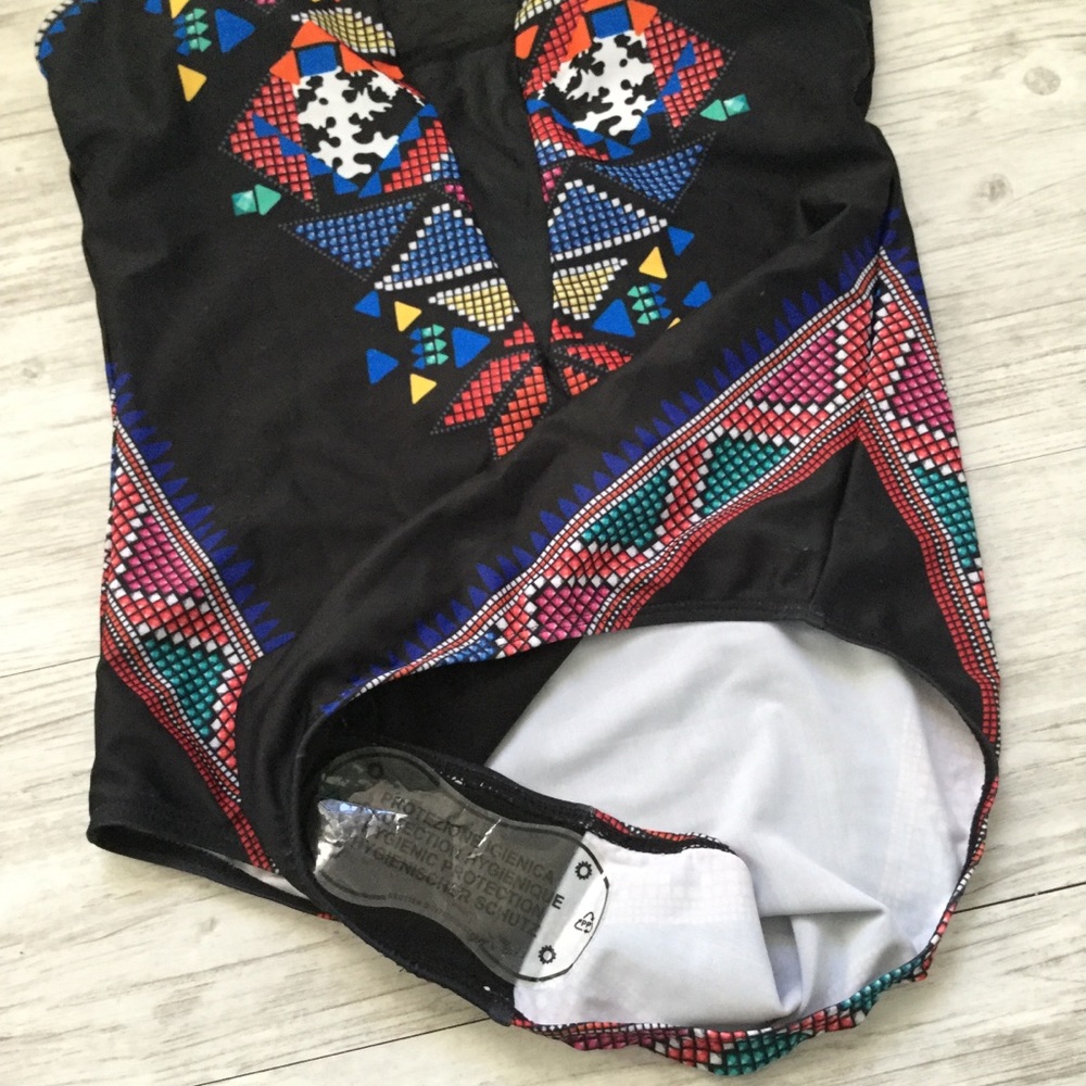 Black Aztec Print Swimsuit - Picture 7 of 8